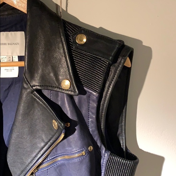 Leather Pierre Balmain Vest - Picture 7 of 8